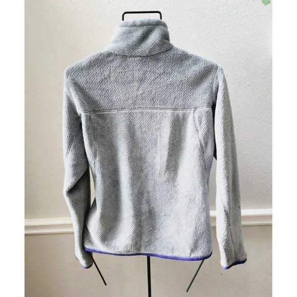 Patagonia Synchilla Pullover Snap T Fleece Jacket Mens Size M Gray Purple a - Picture 2 of 7